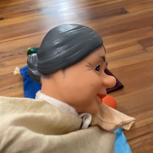 Puppets Vintage Rubber Head Fairy Tale Lot of 5 Little Red Riding Hood - Picture 7 of 13